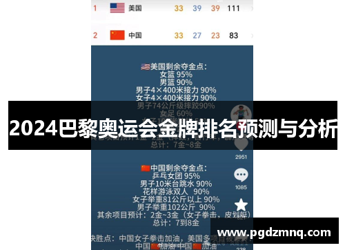 2024巴黎奥运会金牌排名预测与分析